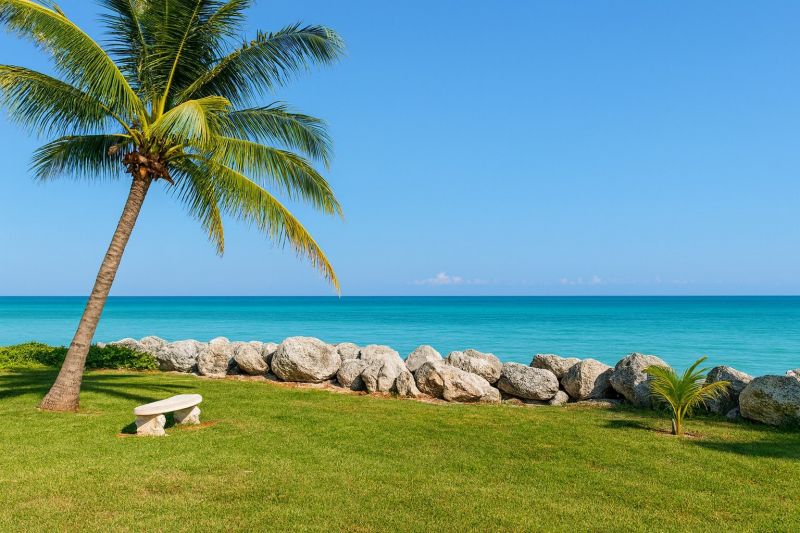 Event Setup with Palm Decorations